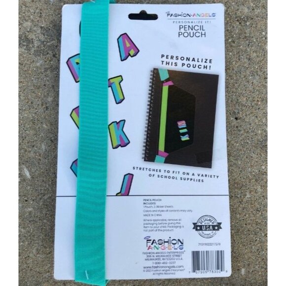 Fashion Angels Nylon Fanny Pack Elastic Pencil Pouch Black/Neon 2pk - Picture 6 of 9